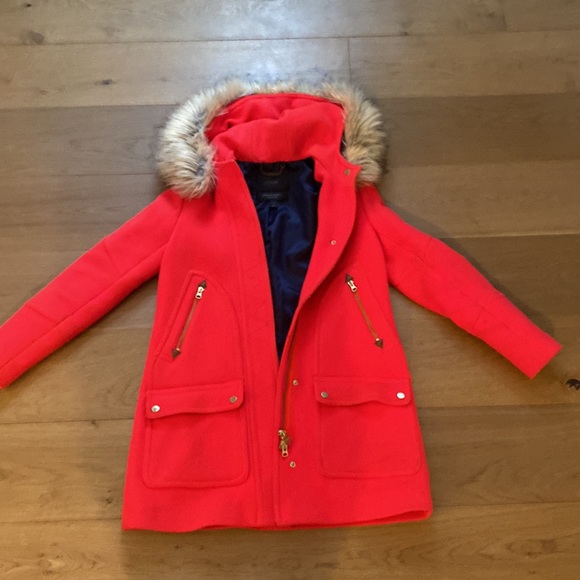J. Crew Jackets & Blazers - J. crew red chateau parka in Italian stadium-cloth